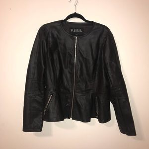 XXL Guess Los Angeles Faux Leather Peplum Jacket